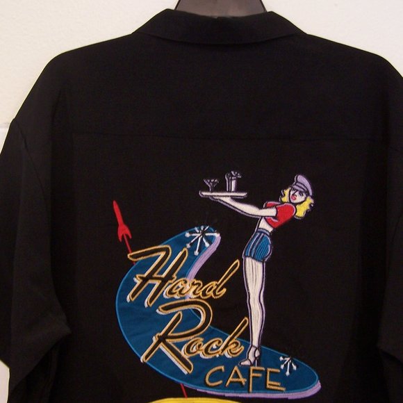 VTG HARD ROCK CAFE ATLANTA CAMP SHIRT S5062 - Picture 10 of 13